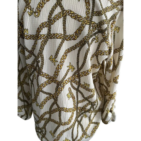 MICHAEL KORS Gold Chain Print Top Size Medium - Picture 7 of 8